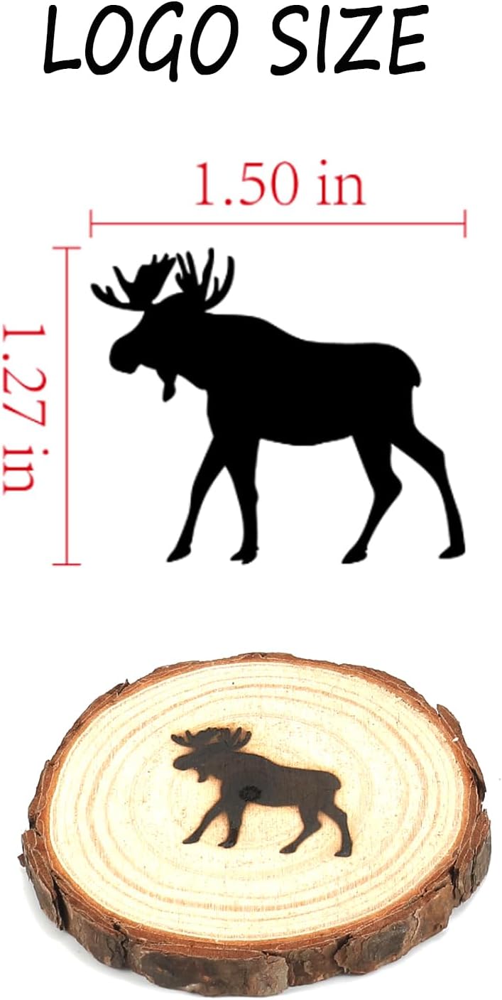 AIMOADO Moose Branding Iron, 1 1/2" Brass Branding Iron Stamp for Hats Wood Leather - Image 2